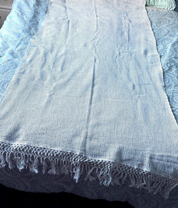 Vintage French Cafe Curtain: Cotton Filet Lace Door Curtain, 1950s