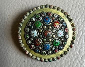 Antique Enamel Brooch 1900s 1890s Edwardian Brooch Victorian Enamel Brooch Vintage Brooch Antique Brooch Art Nouveau Shells Victorian Brooch