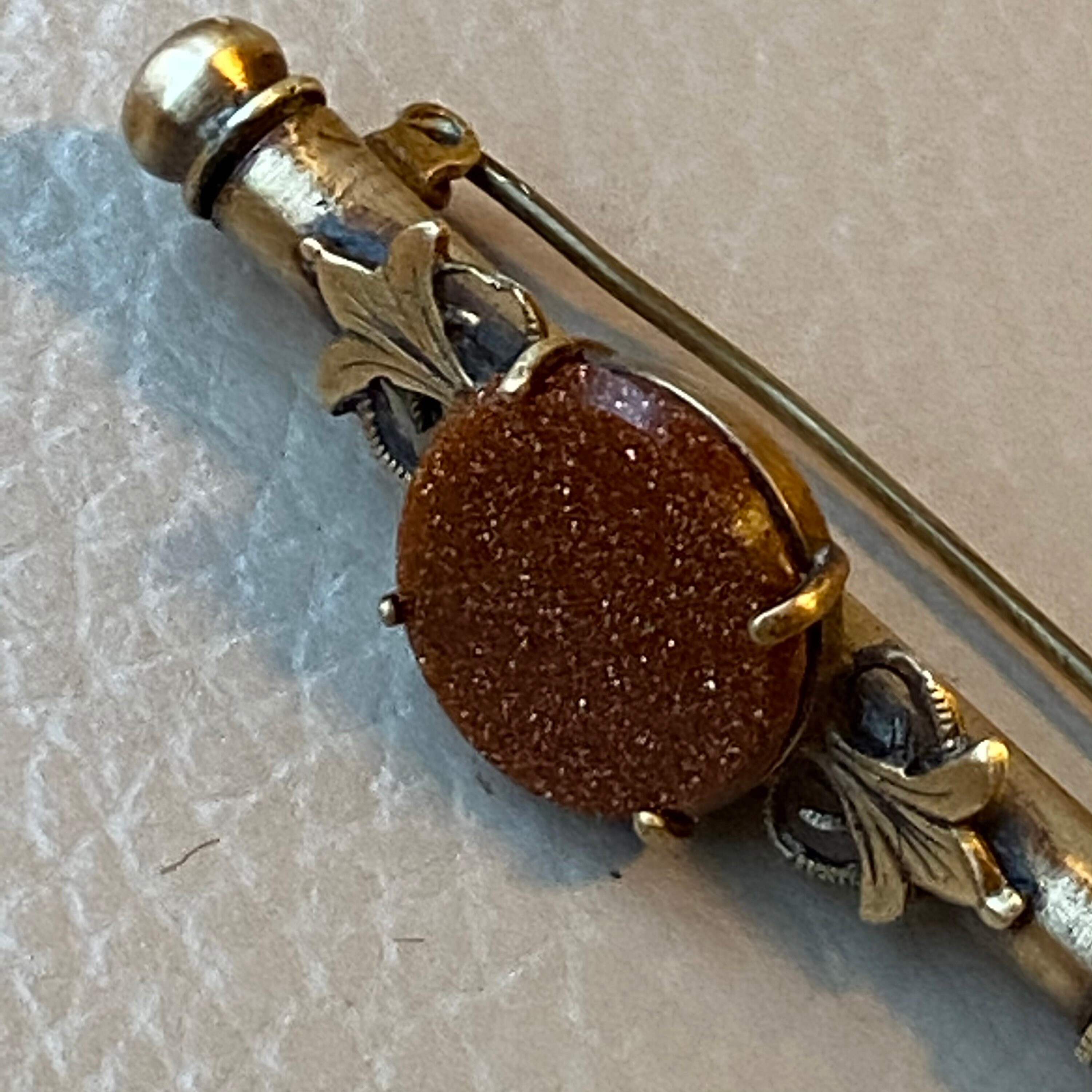 Antique Goldstone Brooch Nanny Brooch Victorian Brooch Etui Etsy