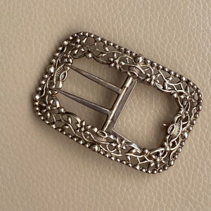 Antique Buckle Antique Dutch Buckle Victorian Buckle Ribbon Buckle Amsterdam 1880s 1870s Large Buckle Dress Buckle Silver Plated Buckle Belt