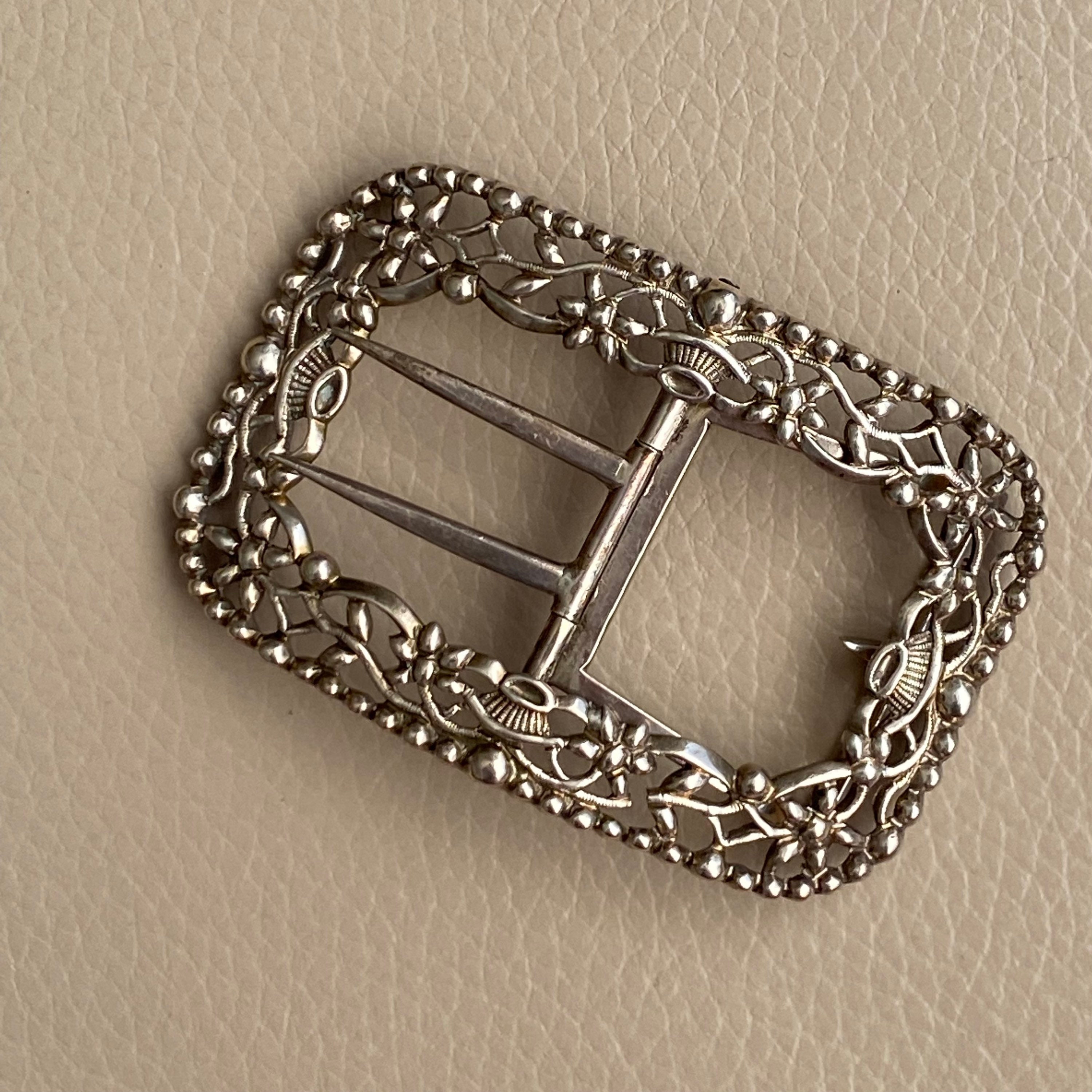 Antique Dutch Silver Buckle Antique Dutch Silver Buckle...embossed With Religious  main image 3