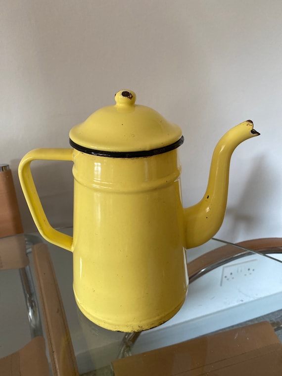 1950s Coffee Pot French Enamel Coffee Pot Stove Top Vintage Etsy