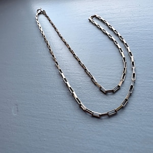 Vintage Silver Box Chain Vintage Silver Necklace Vintage Silver Jewelry 925 silver Venetian chain 18in silver chain 18inch silver necklace