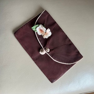 1960s Clutch Bag Vintage Evening Bag 1970s Silk Handbag Vintage Bag Faux Brown Silk Bag Pink Silk Piping Fabric Flowers Ladys Clutch Bag