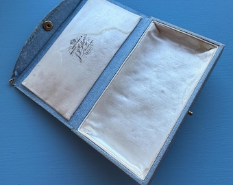 Edwardian Schmuckschatulle: Antike Seide gefütterte Kunstleder Geschenkbox