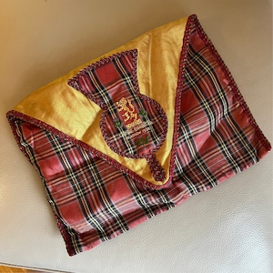 custodia per pigiama vintage custodia per camicia da notte scozzese custodia per fazzoletto in tartan custodia in rayon degli anni '30 custodia per camicia da notte in tartan Glasgow Empire Exhibition 1938