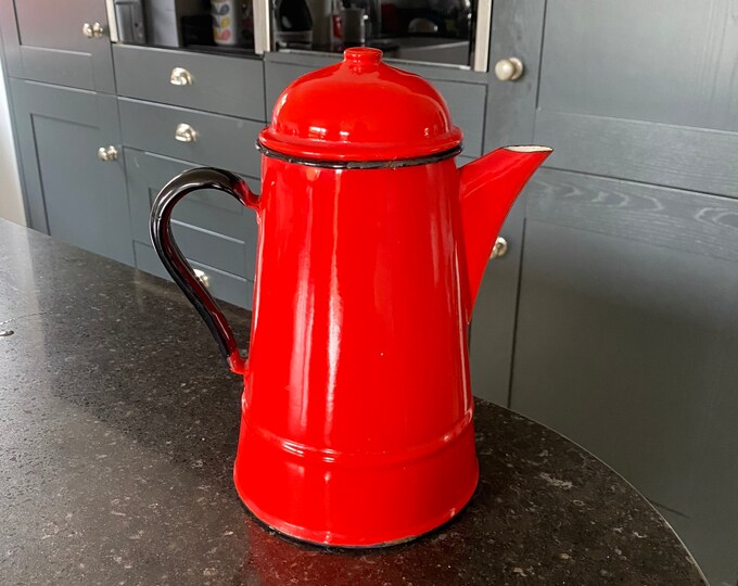 Vintage Coffee Pot Enamel Coffee Pot Stove Top Coffee Pot Enamel