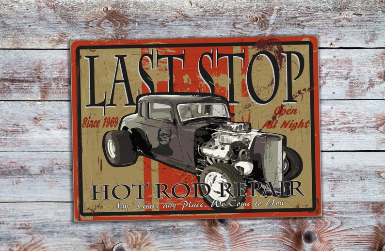 Last Stop Repair Metal Garage Art Signs Image 0