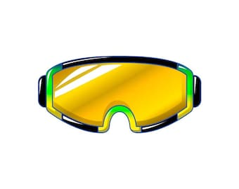 Snowboarding Goggle Vinyl Sticker: Mountain Ski Decal