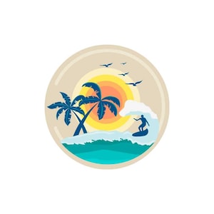 Surfing Stickers/California Stickers/California Decals/Surf Team Stickers/Vinyl Stickers/Surf Sticker/Stickers/Beach Decals/Palm tree Decals