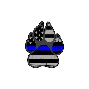 K9 Paw Sticker: Law Enforcement/Blue Line/Red Line
