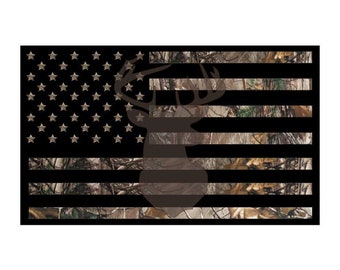 Hunting Stickers/Hunters/Deer Hunter Decals/Hunting American Flag/Camo Stickers/Hunting Gifts/ipad Decal/Deer Silhouette Decal