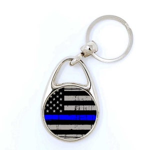 Thin Blue Line Metal Key Chains/Personalized Christmas Gifts/Police Gift/Law Enforcement Gifts/Fire/Gifts for Police/Staff Gifts/Corrections