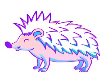 Colorful Hedgehog Vinyl Sticker: Laptop Decal (2.25" x 3.5")