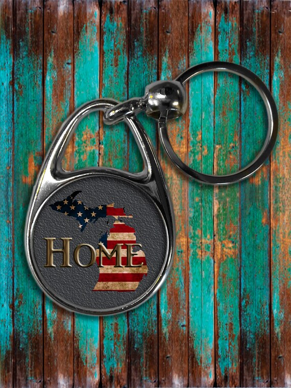 Michigan Home Personalized Metal Key Chains/Home Key Chains/Spartans/Great  Lakes/Personalize/Simple Gifts