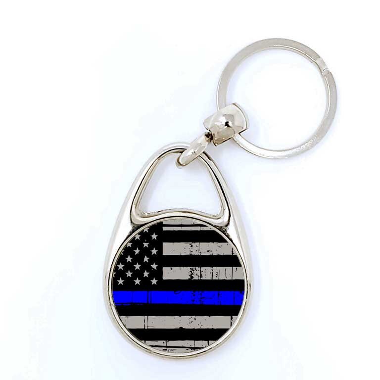 Personalized Thin Grey Line Keychain: Corrections Officer Gift - Etsy