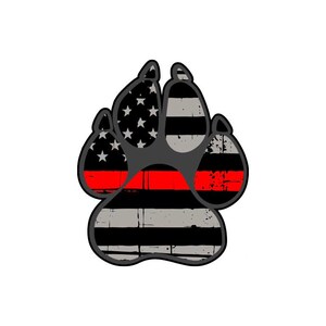 K9 Paw Sticker: Law Enforcement/Blue Line/Red Line image 4