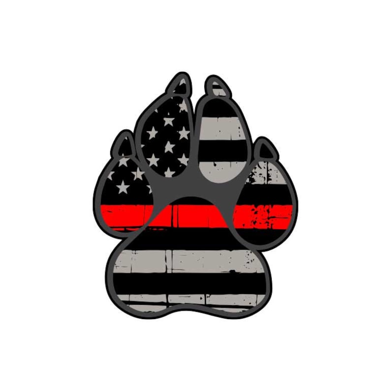K9 Paw Sticker: Law Enforcement/Blue Line/Red Line image 4