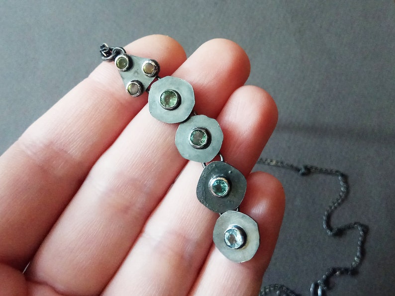 Green tourmaline pendant Snake pendant Dangle long pendant Minimalist simple pendant Tourmaline jewelry Snake jewelry Serpent pendant Animal