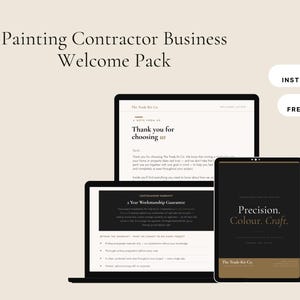 Canva-sjabloon voor welkomstpakket voor schilders - Onboardingkit voor aannemer - professioneel welkomstpakket bewerkbaar
