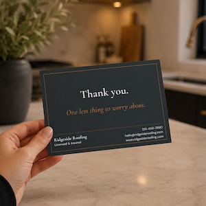 Roofing Contractor Thank You Card Template | Editable Canva Template | Instant Download