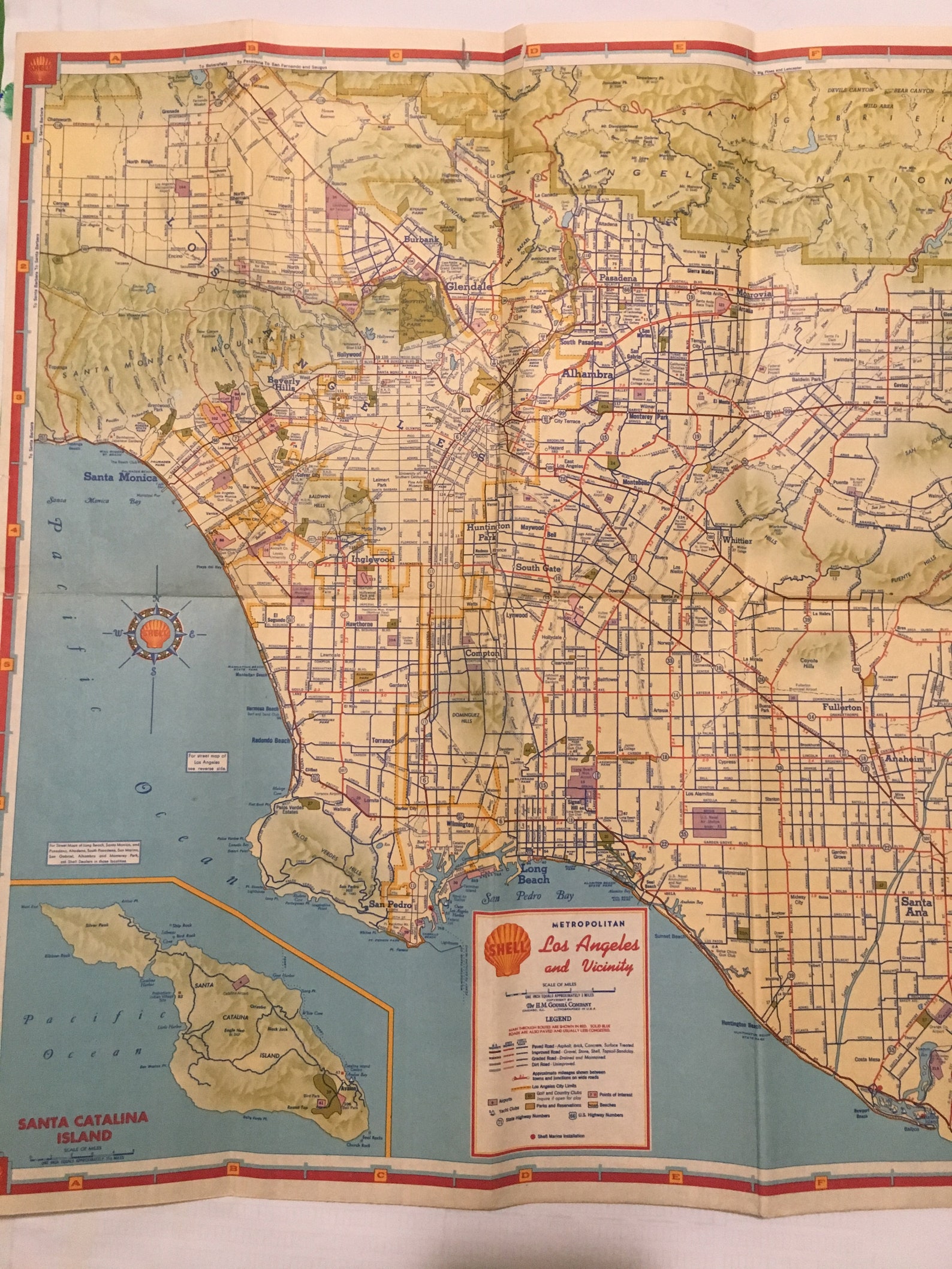 Vintage 1950s Road Maps California Touring Maps Los Angeles Etsy