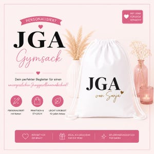 JGA Turnbeutel personalisiert | Gymsack mit Namen | Junggesellinnenabschied | Team Bride Tasche | Braut Geschenk | Einzel oder Set