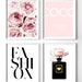 Reviewed by Inactive reviewed Fashion prints wall art, Fashion wall art, pink fashion prints set of 4, Printable perfume print, Peony print, Beauty wall art set