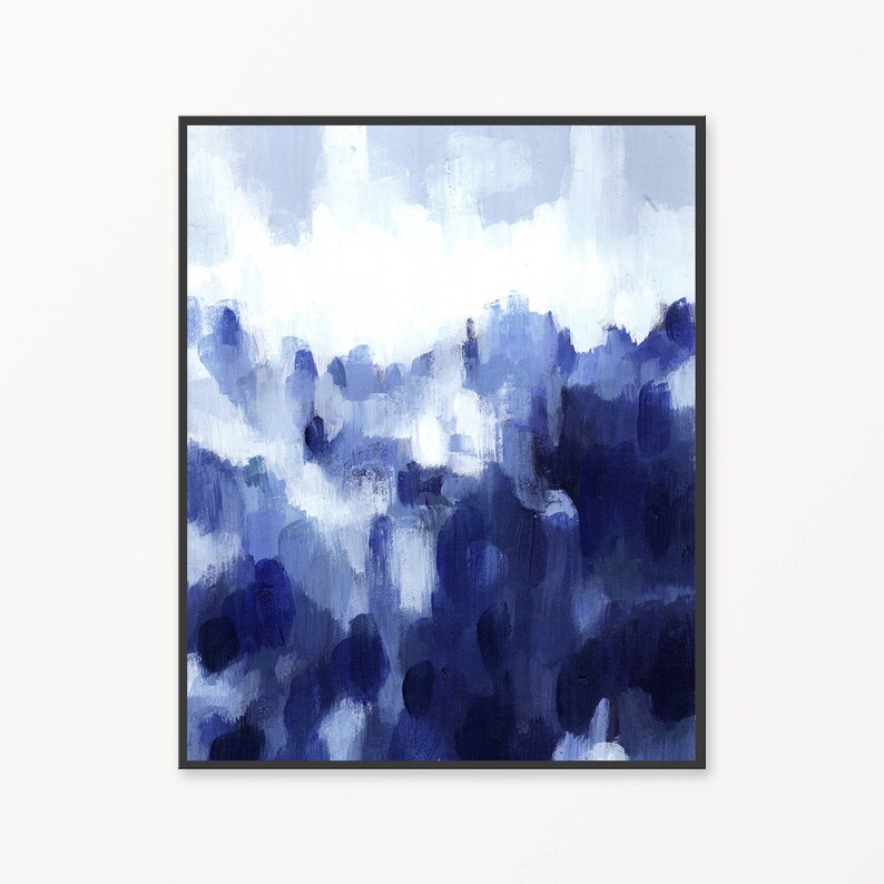Blue abstract printable painting printable blue abstract | Etsy
