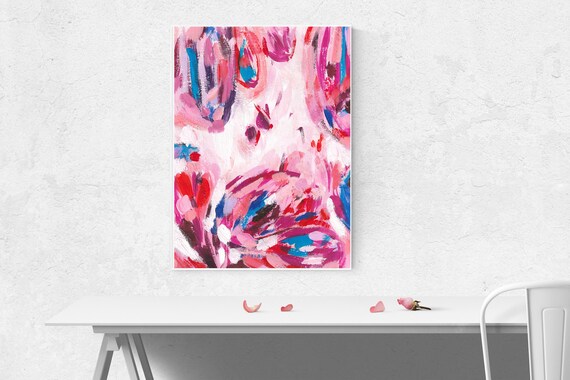Printable Pink Abstract Painting Printable Modern Art Pink - Etsy