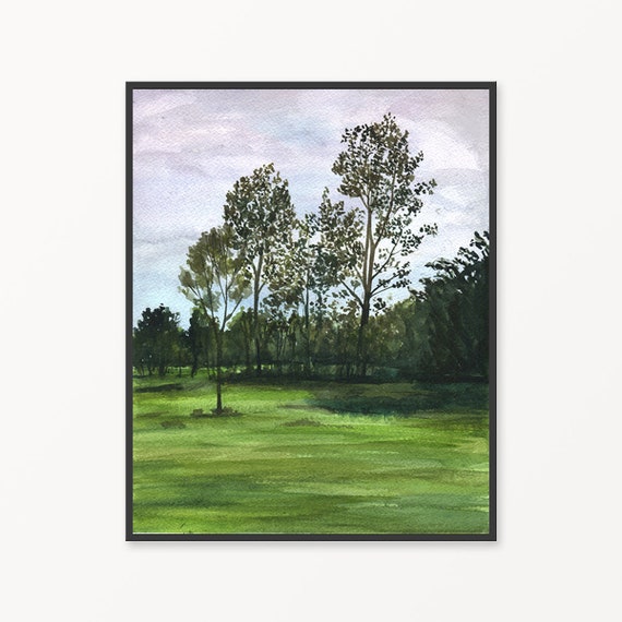 Printable Landscape Watercolor Landscape Print Watercolor | Etsy