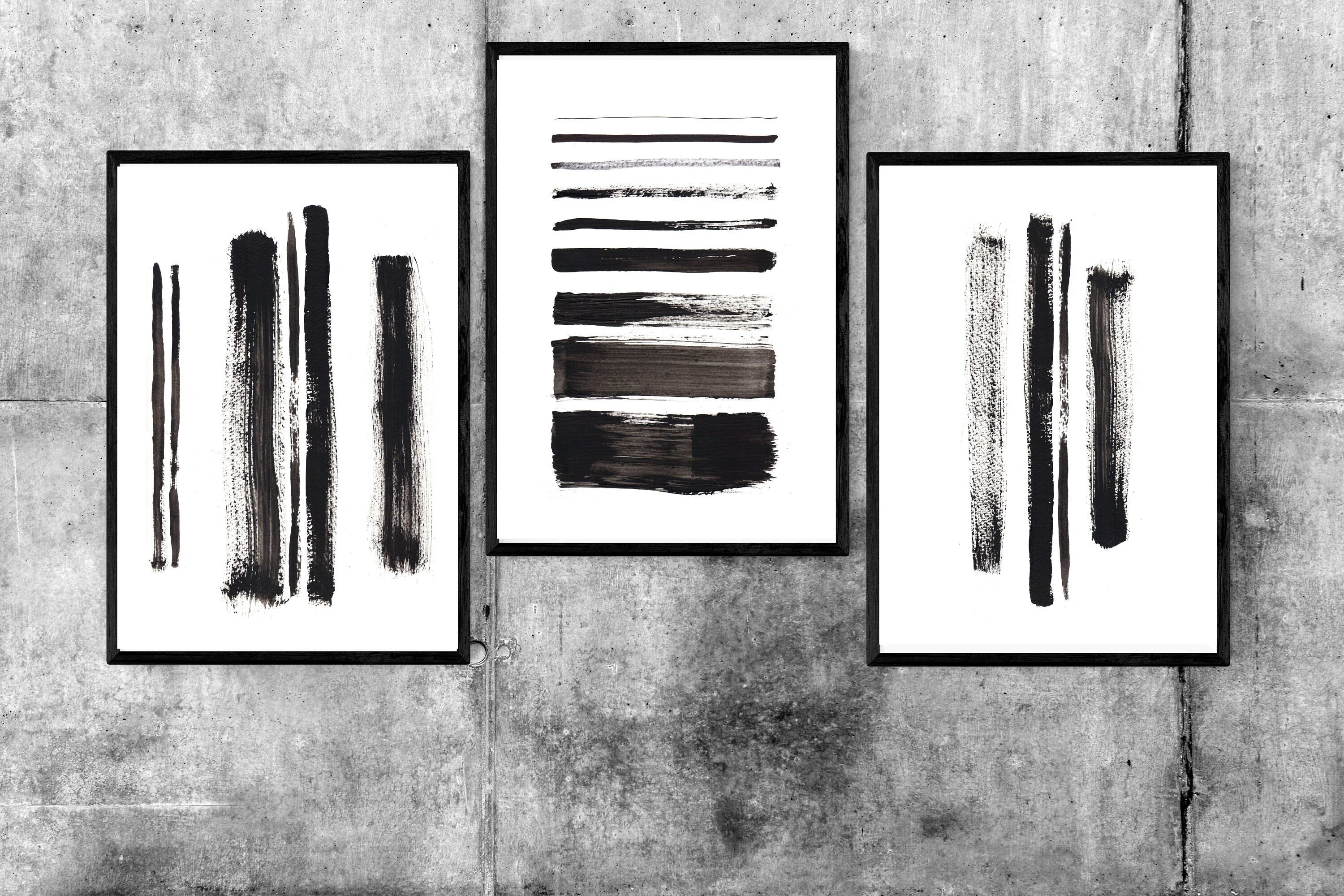 Set of 3 Minimalist Prints, Black and White Prints, Abstract Prints ...