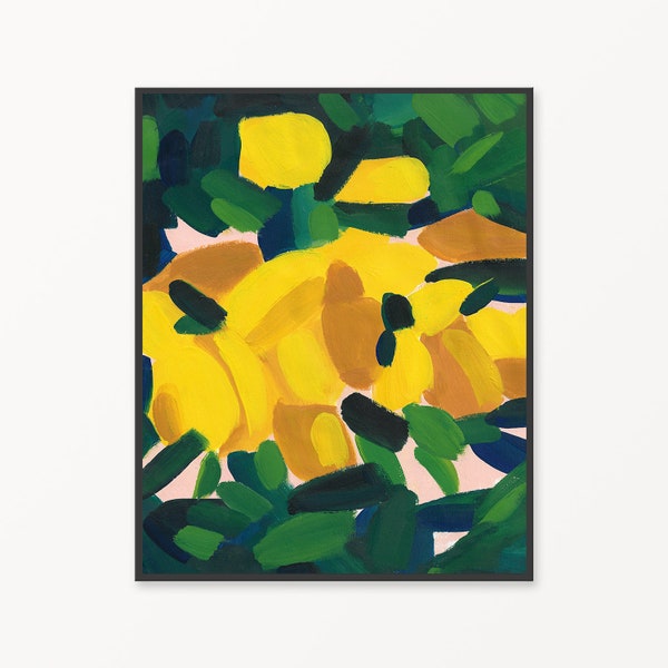 Yellow Abstract Art Etsy