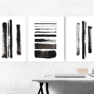 Set of 3 Minimalist Prints, Black and White Prints, Abstract Prints ...
