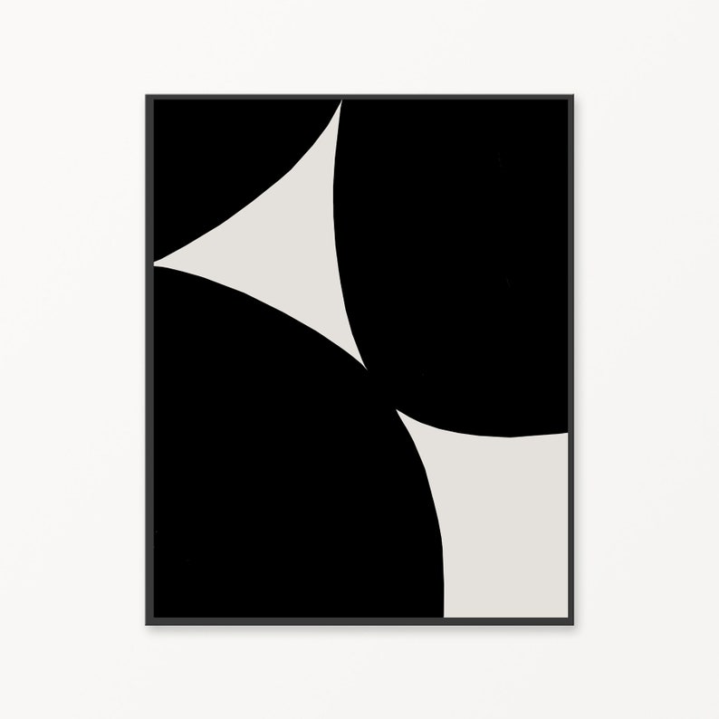 Abstract Black and White Wall Art Set Printable Minimalist Etsy