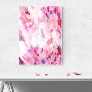 Printable Pink Abstract Wall Art Prints, Printable Abstract Pink Art ...