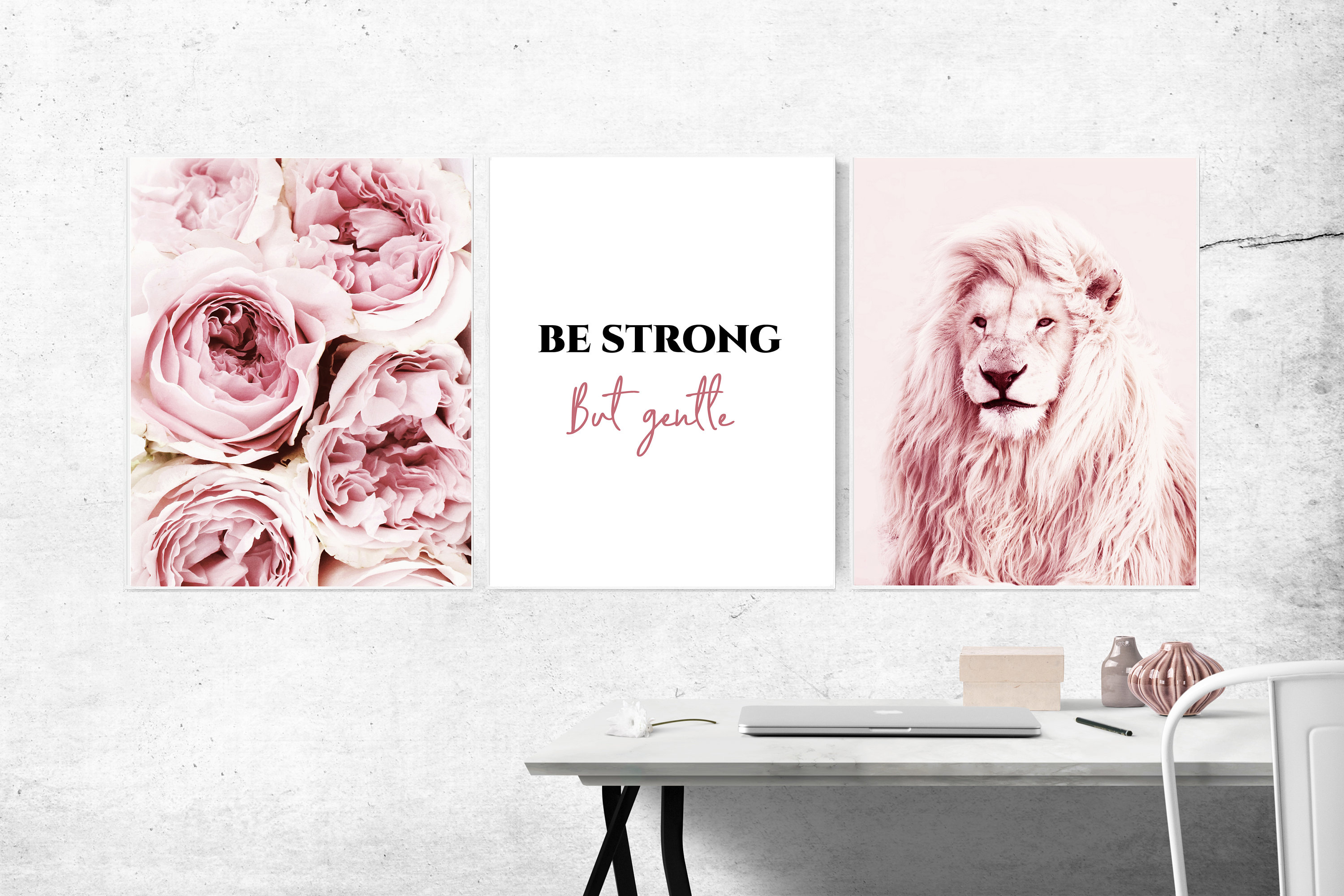 Pink bedroom decor wall art set 3 Inspirational wall art set Etsy