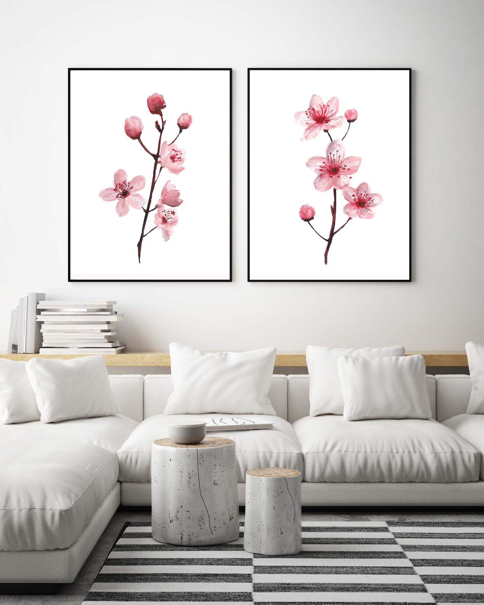 Cherry Blossom Wall Art Set Printable Cherry Blossom Prints | Etsy