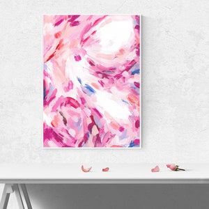 Printable Pink Abstract Wall Art Prints, Printable Abstract Pink Art ...