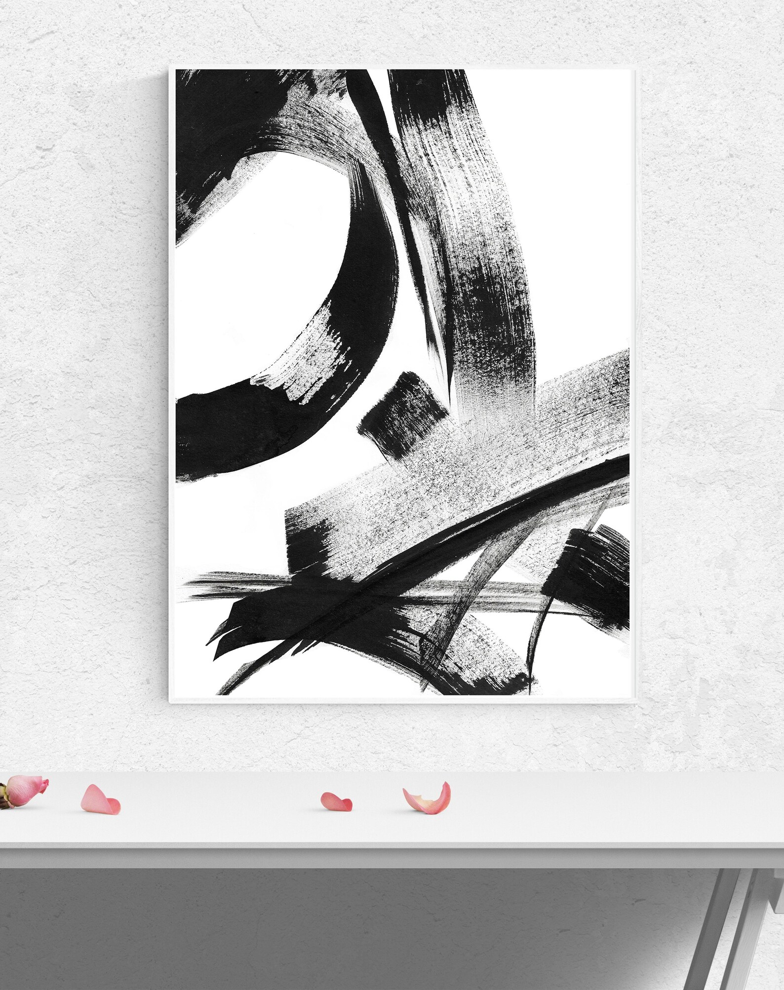 Printable Black and White Abstract Wall Art Set Black and Etsy
