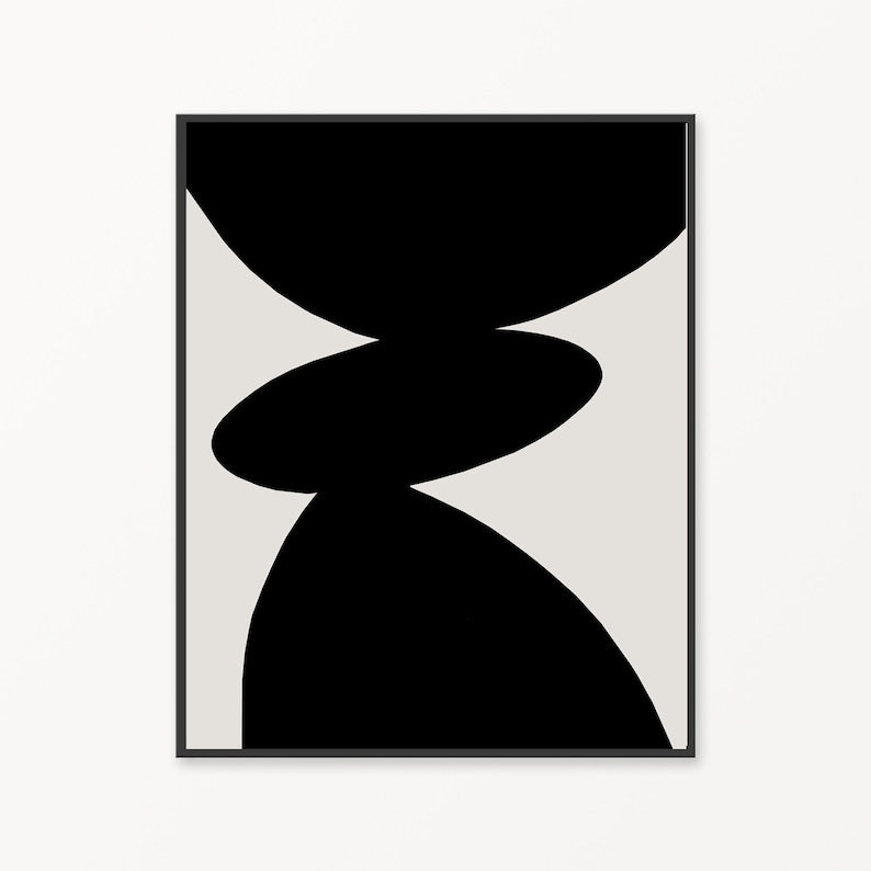 Abstract Black and White Wall Art Set Printable Minimalist Etsy