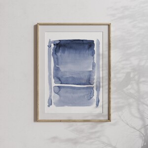 Dusty Blue Watercolor Abstract Wall Art Set of 3 Prints, Printable ...