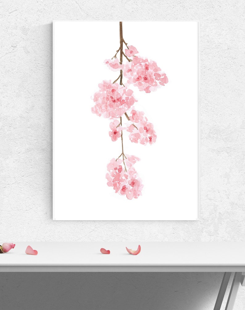 Cherry Blossom Wall Art Set Spring Flowers Wall Art Etsy