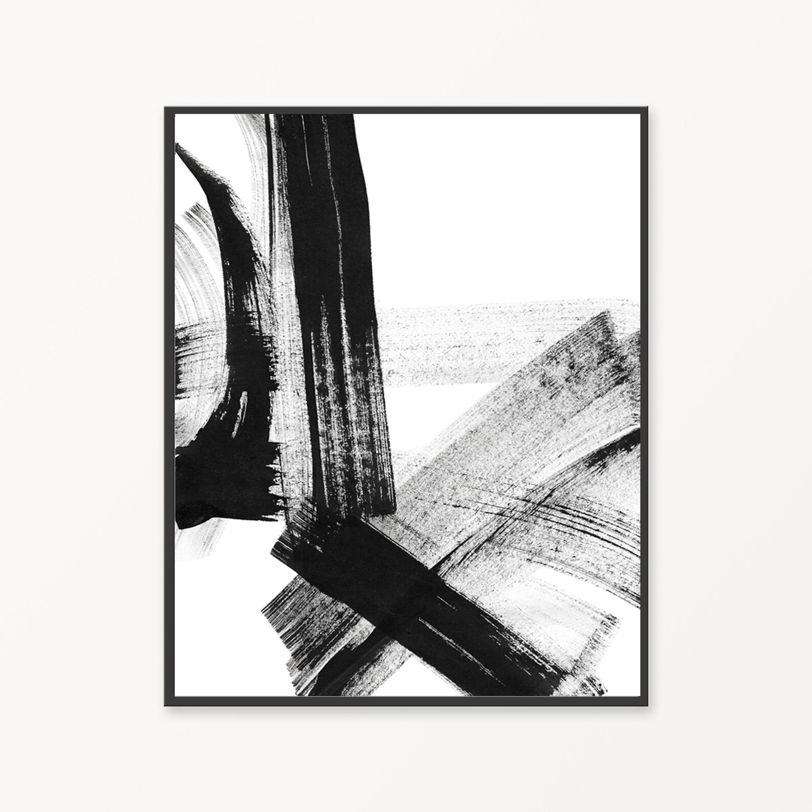 Printable Black and White Abstract Wall Art Set Black and Etsy