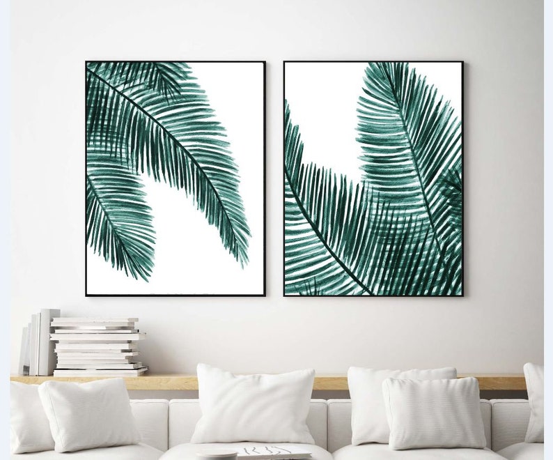 Palm Print Set of 2 Palm Prints Printable Watercolor Palm - Etsy