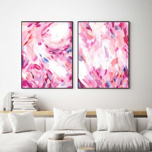 Printable Pink Abstract Wall Art Prints, Printable Abstract Pink Art ...