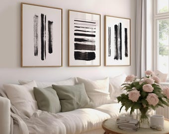 Set of 3 minimalist prints, black and white prints, abstract prints, black and white abstract prints, minimalist art, printable minimal art