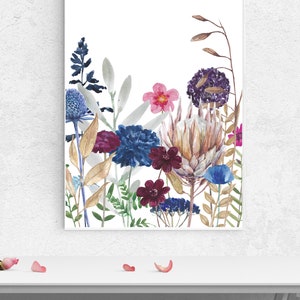 Printable Wildflowers Set Printable Floral Wall Art Set of 3 - Etsy
