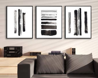 Set of 3 minimalist prints, black and white prints, abstract prints, black and white abstract prints, minimalist art, printable minimal art