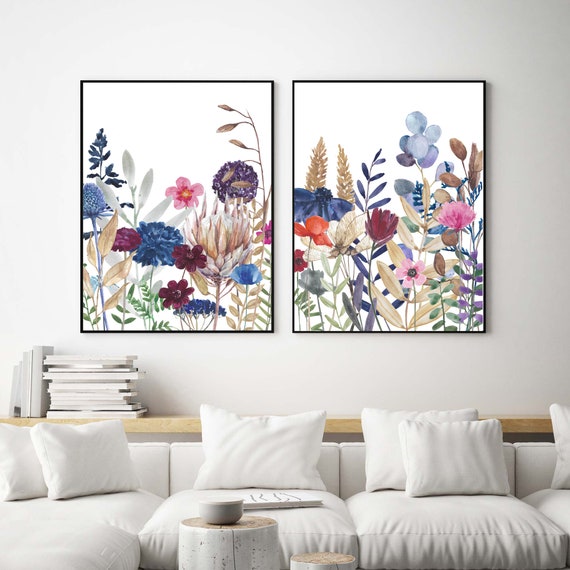 Printable Wildflowers Set Printable Floral Wall Art Set of 3 - Etsy